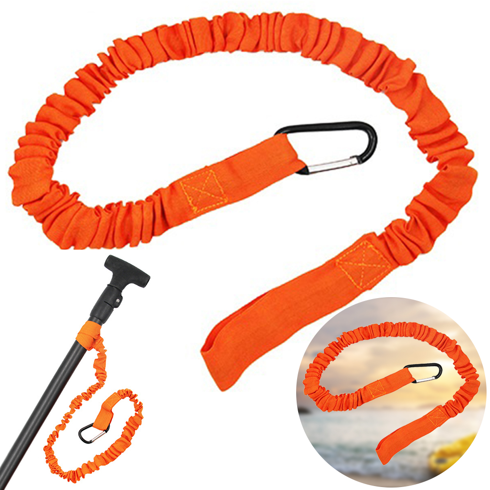 Fishing Kayak Paddle Leash - Elastische kajakpeddelriem met veiligheidshaak, hengelbevestiging, touw,